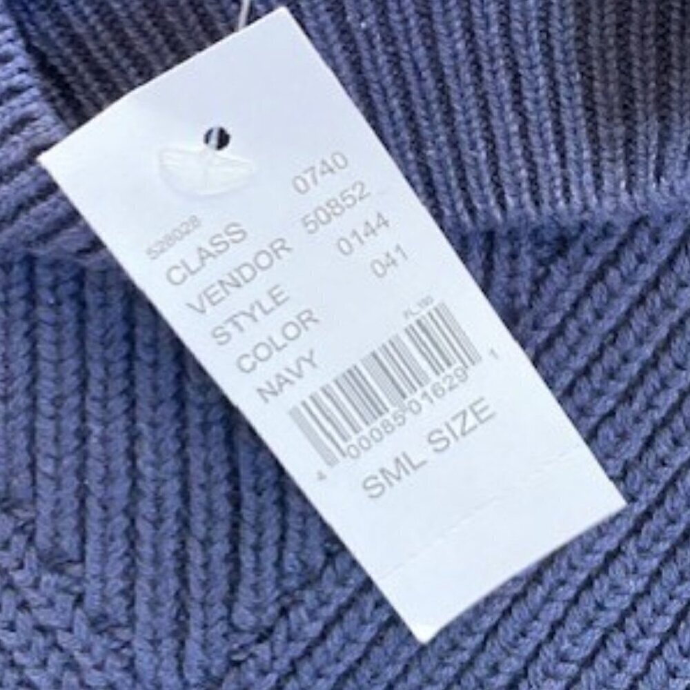 NWT Kendall and Kylie Navy Blue Cropped Knit Sweater Small - Picture 12 of 13